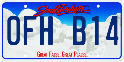 SD license plate 0FHB14