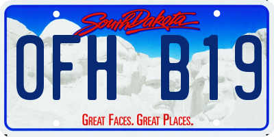 SD license plate 0FHB19