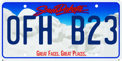 SD license plate 0FHB23