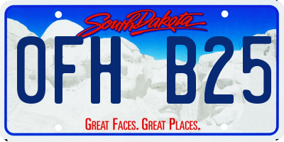 SD license plate 0FHB25
