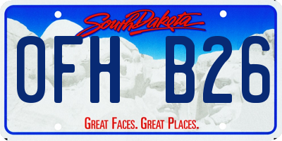 SD license plate 0FHB26
