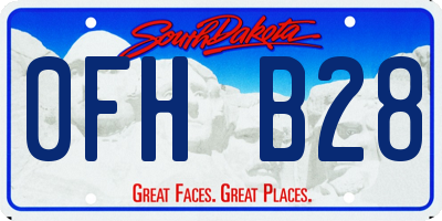 SD license plate 0FHB28