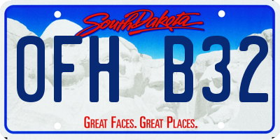 SD license plate 0FHB32