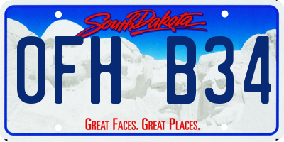 SD license plate 0FHB34