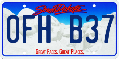 SD license plate 0FHB37