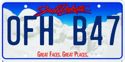 SD license plate 0FHB47