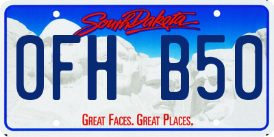 SD license plate 0FHB50