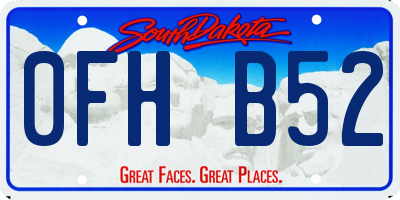 SD license plate 0FHB52