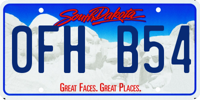 SD license plate 0FHB54