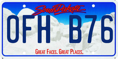 SD license plate 0FHB76