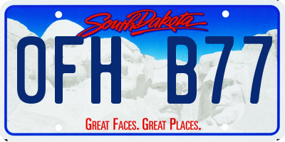 SD license plate 0FHB77