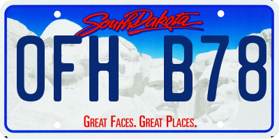 SD license plate 0FHB78
