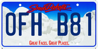 SD license plate 0FHB81