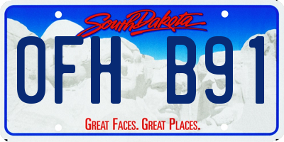 SD license plate 0FHB91