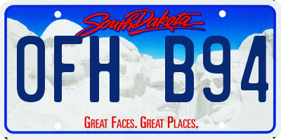 SD license plate 0FHB94