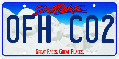 SD license plate 0FHC02