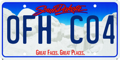 SD license plate 0FHC04