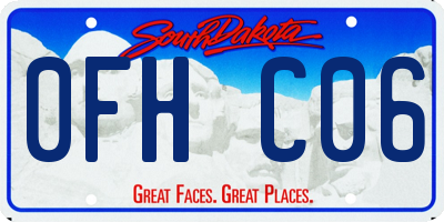SD license plate 0FHC06