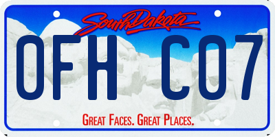 SD license plate 0FHC07