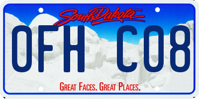 SD license plate 0FHC08