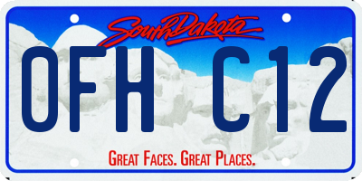 SD license plate 0FHC12