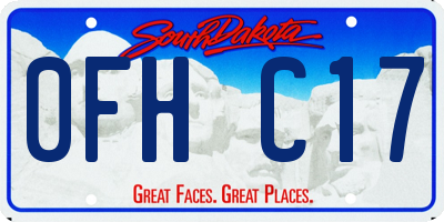 SD license plate 0FHC17