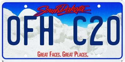 SD license plate 0FHC20