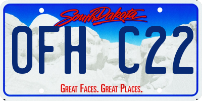 SD license plate 0FHC22