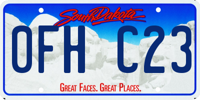 SD license plate 0FHC23
