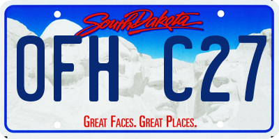 SD license plate 0FHC27