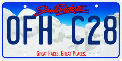 SD license plate 0FHC28