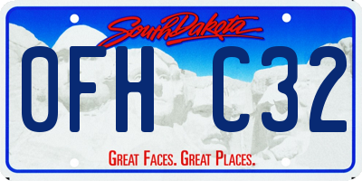 SD license plate 0FHC32