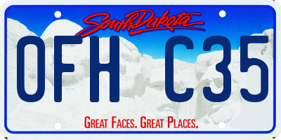 SD license plate 0FHC35