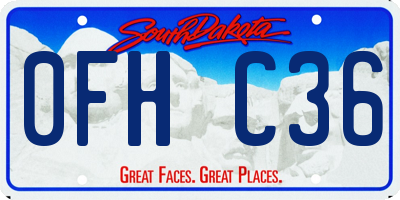 SD license plate 0FHC36
