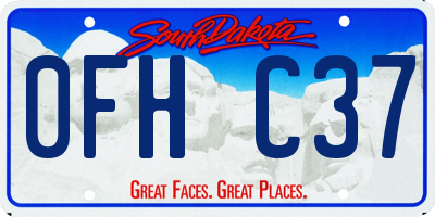 SD license plate 0FHC37