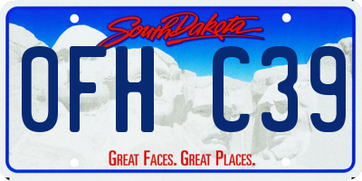 SD license plate 0FHC39