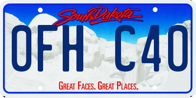 SD license plate 0FHC40