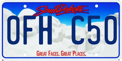 SD license plate 0FHC50