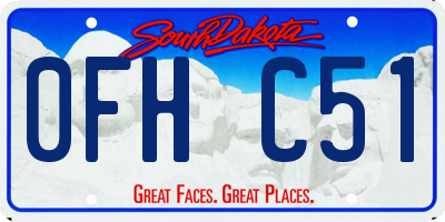 SD license plate 0FHC51