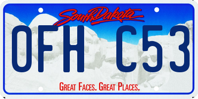 SD license plate 0FHC53