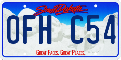 SD license plate 0FHC54