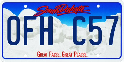SD license plate 0FHC57