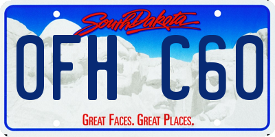 SD license plate 0FHC60