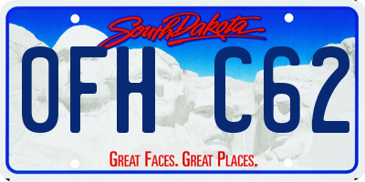 SD license plate 0FHC62
