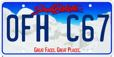 SD license plate 0FHC67