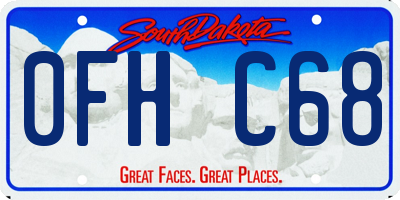 SD license plate 0FHC68