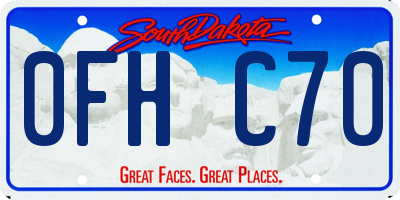 SD license plate 0FHC70
