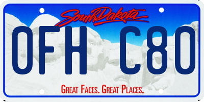 SD license plate 0FHC80