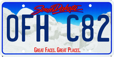 SD license plate 0FHC82