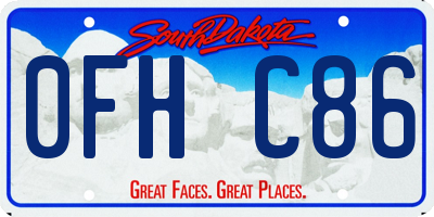 SD license plate 0FHC86